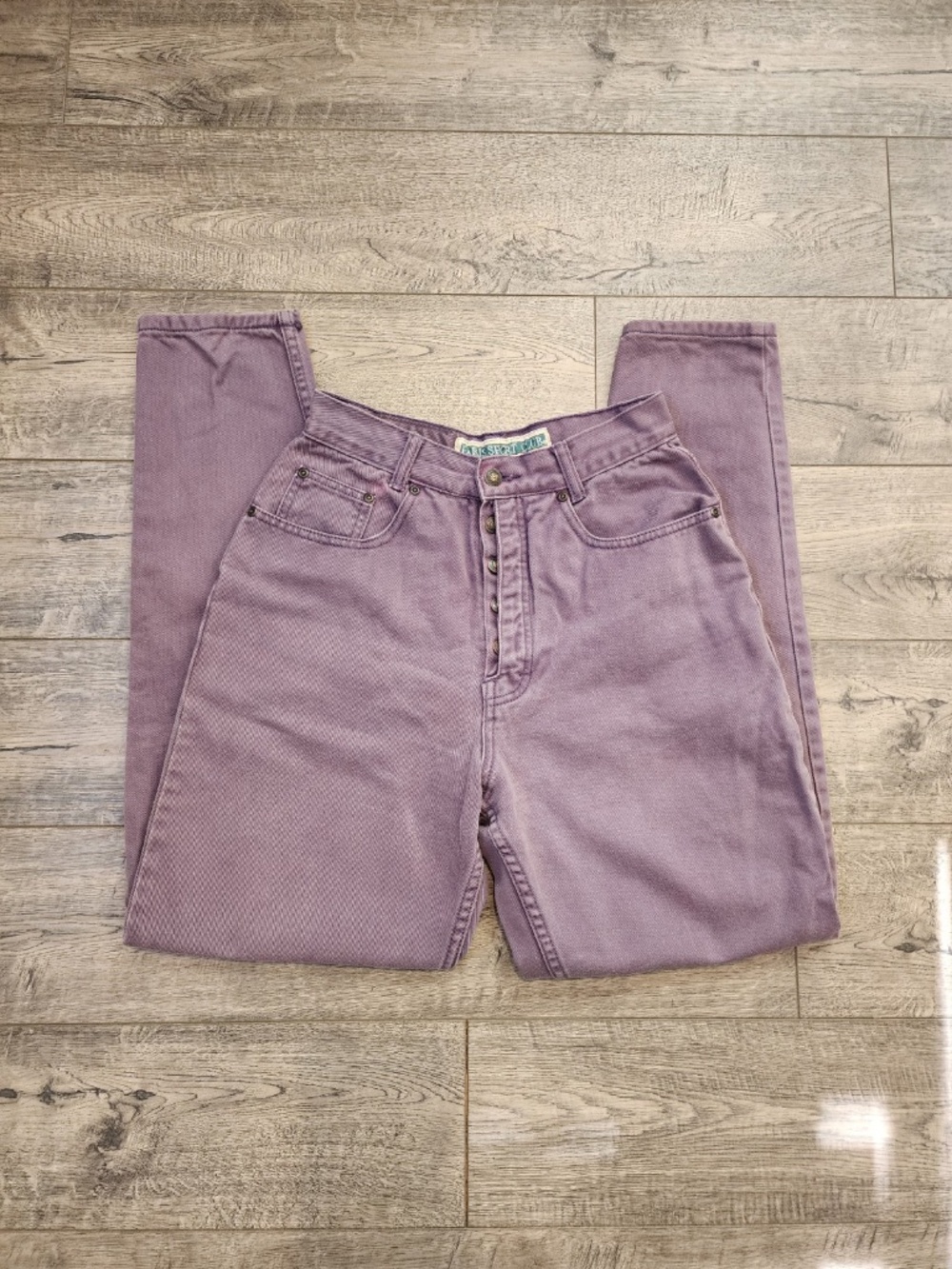 Paris Sport Club Womens Vintage Purple Denim Jeans Size 9 High-Rise Button-Fly